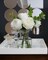 Artificial Flowers with White Roses in Vase, Fix Lifelike Fake Flowers in Vase with Artificial Water, Faux Flower Arrangements for Dining Table Centerpiece Decor